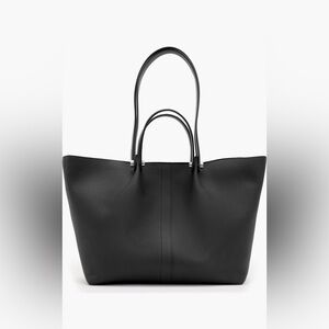 AllSaints Small Allington black leather tote bag